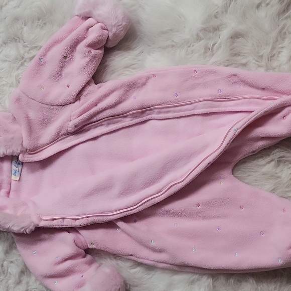 BE'BE L'AMOUR Baby fleece winter overcoat with hood size 3-6 months - Picture 4 of 7